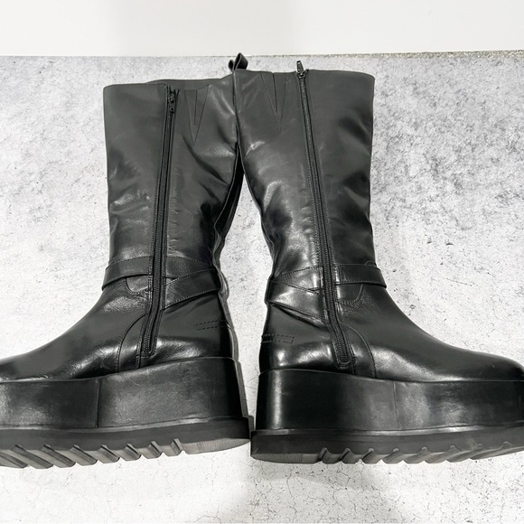 Free People Not for Riding Platform Tall Boots Black Leather Size 6.5 NEW - Picture 4 of 11